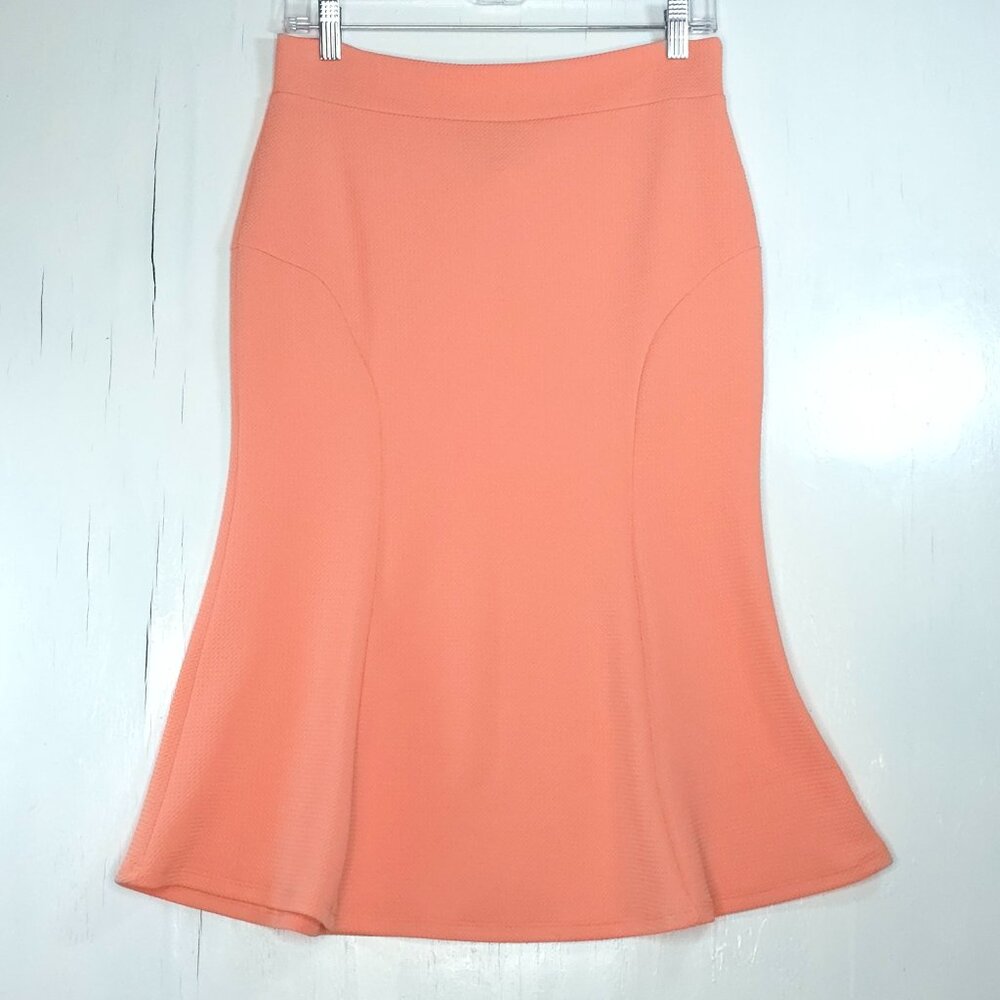 Kay Sam Peach Mermaid Skirt XL Chic Spring Office Casual